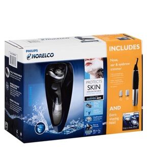 Philips Norelco Electric Shaver+nose,ears & eyebrow trimmer + extra shaving head